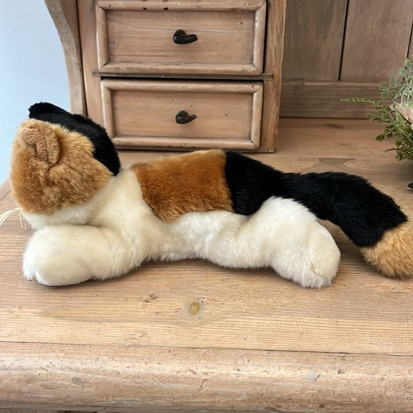Tesco Plush Calico Kitten Cat Whiskers 12” Stuffed Animal Vintage - Picture 3 of 9
